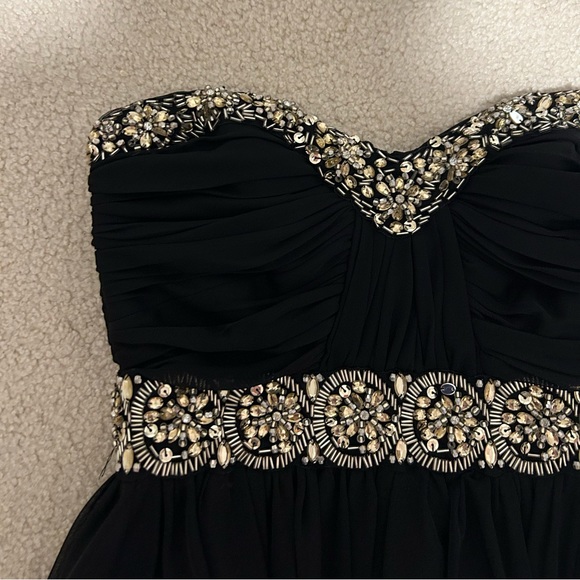 My Michelle Black Strapless Beaded Mini Dress, Juniors Size 3 - Picture 6 of 6